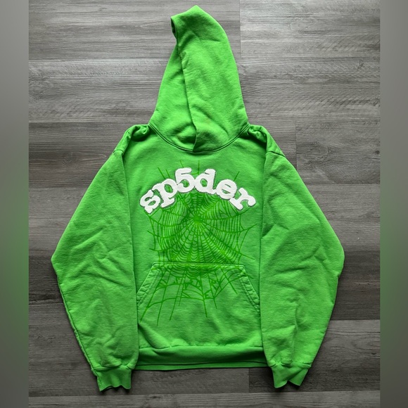 Sp5der Web Hoodie Slime Green (Spider Hoodie) - Picture 1 of 3